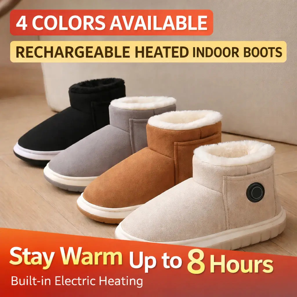 Heated Slippers Rechargeable 3 Heat Settings Non-Slip Sole