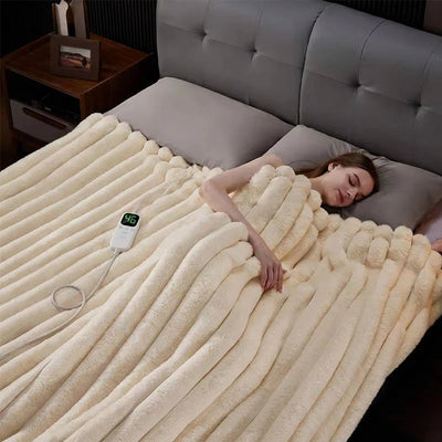 Heated Throw Blanket Faux Fur 12 Heat Settings