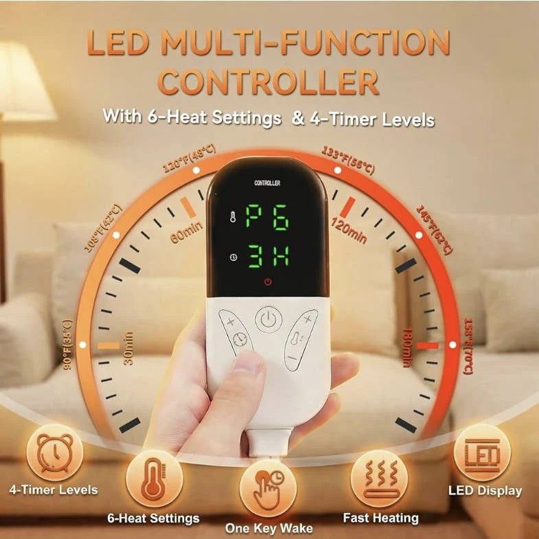 Heating Pad King-Size 32x24 Adjustable Heat & Auto-Off