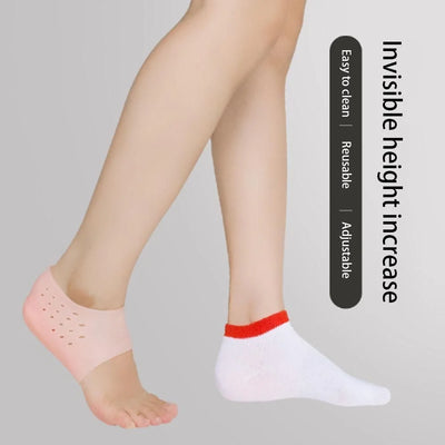 Height-Increasing Insoles Silicone Cushioned Anti-Slip 4 Lift Levels