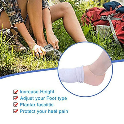 Height-Increasing Insoles Silicone Cushioned Anti-Slip 4 Lift Levels