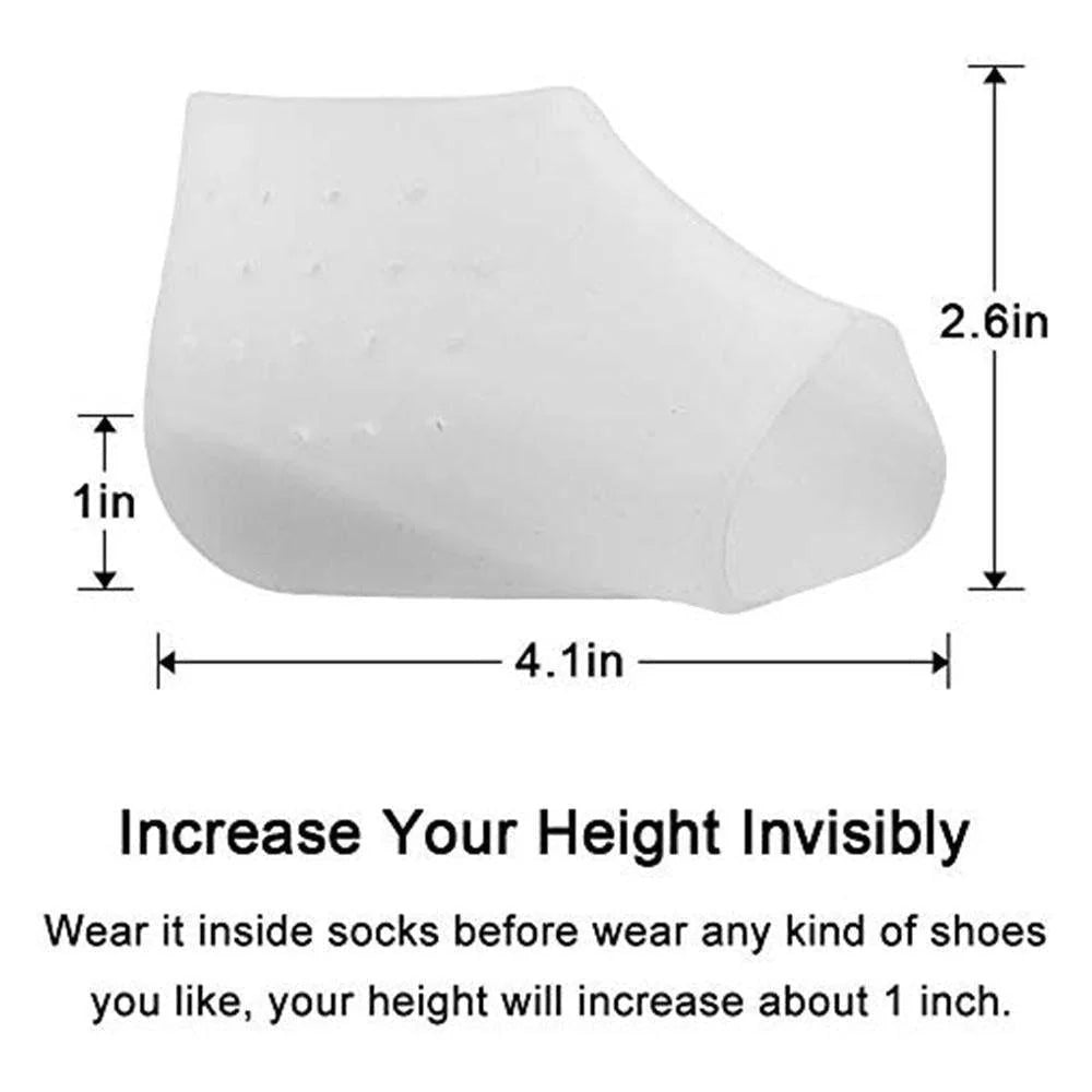 Height-Increasing Insoles Silicone Cushioned Anti-Slip 4 Lift Levels