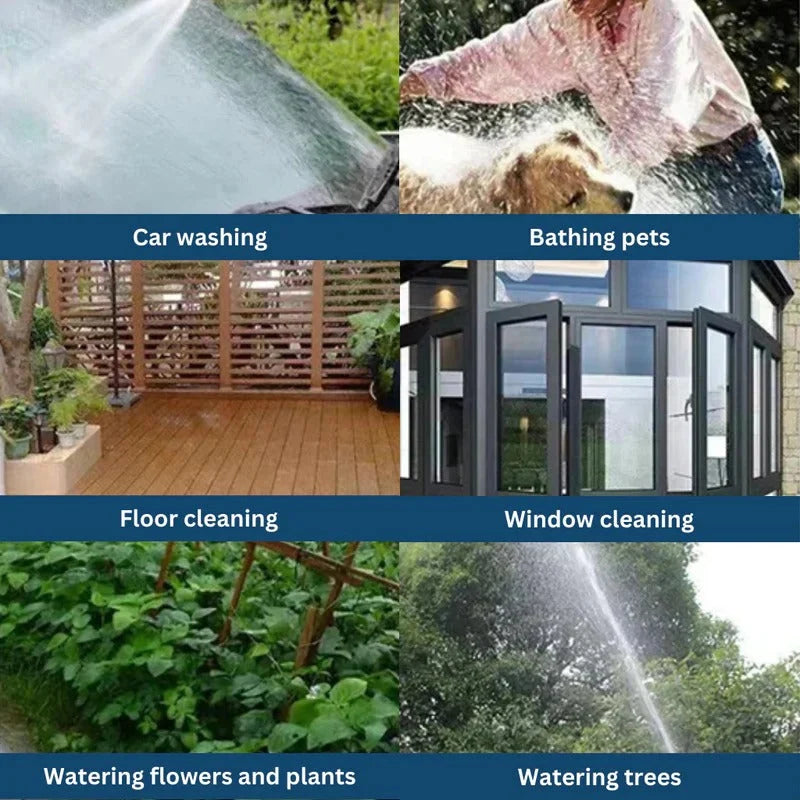 High-Pressure Hose Nozzle Dual Rotating Jets & Adjustable Spray