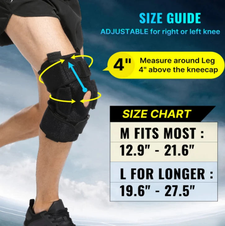 Hinged Knee Brace Removable Aluminum Hinges & Gel Patella Pad