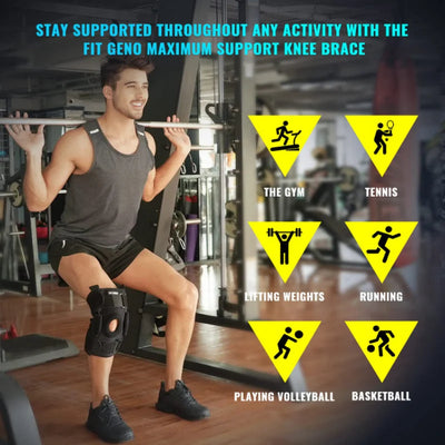 Hinged Knee Brace Removable Aluminum Hinges & Gel Patella Pad