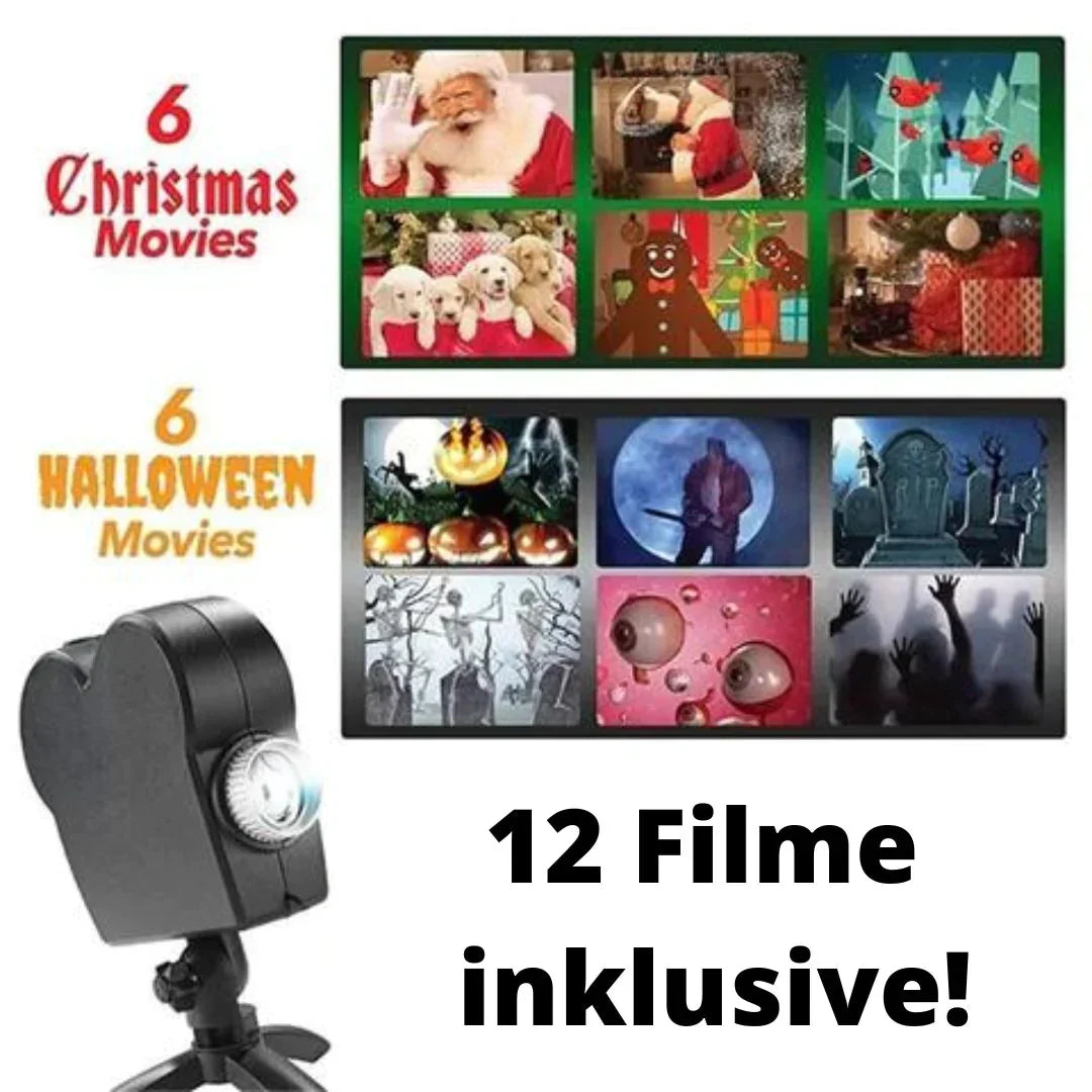 Holiday Projector Full HD 1080p 12 Films Easy Setup