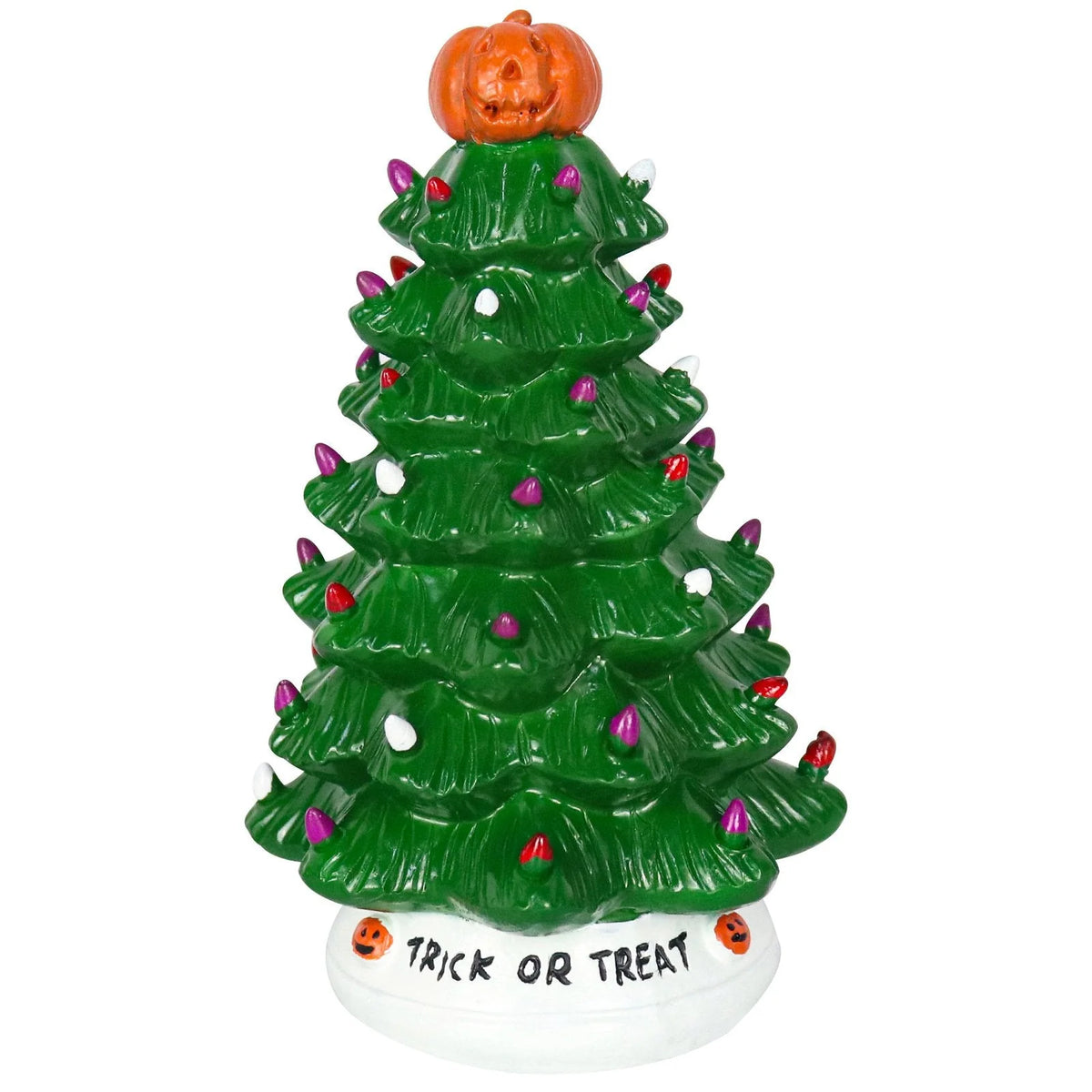 Holiday Tree Dual-Season Purple & Orange LED Battery-Powered