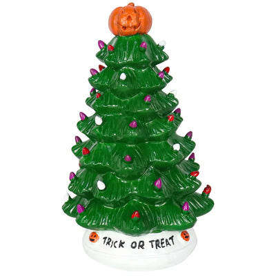 Holiday Tree Dual-Season Purple & Orange LED Battery-Powered
