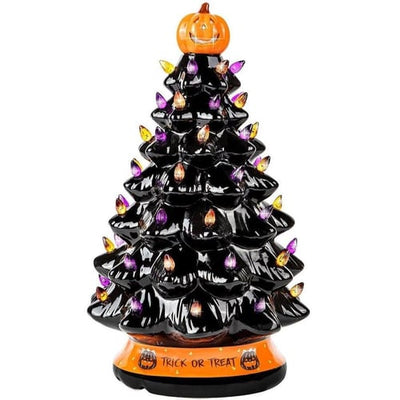 Holiday Tree Dual-Season Purple & Orange LED Battery-Powered