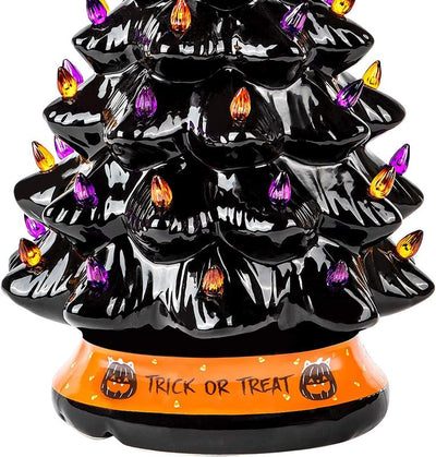 Holiday Tree Dual-Season Purple & Orange LED Battery-Powered