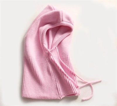 Hooded Hat Cashmere Knit Adjustable Drawstring