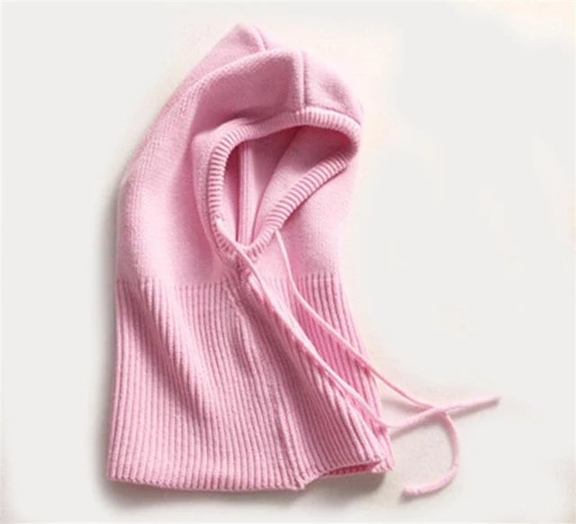Hooded Hat Cashmere Knit Adjustable Drawstring