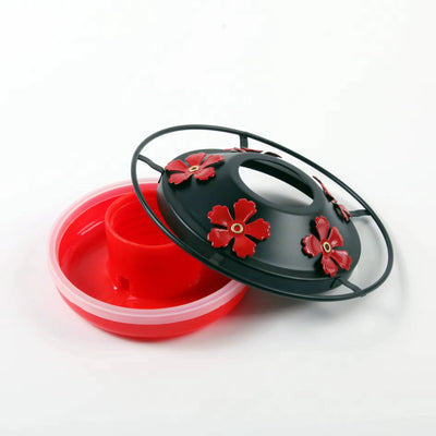 Hummingbird Feeder Glass Bottle Bee Guards & Ant Moat 16 Oz
