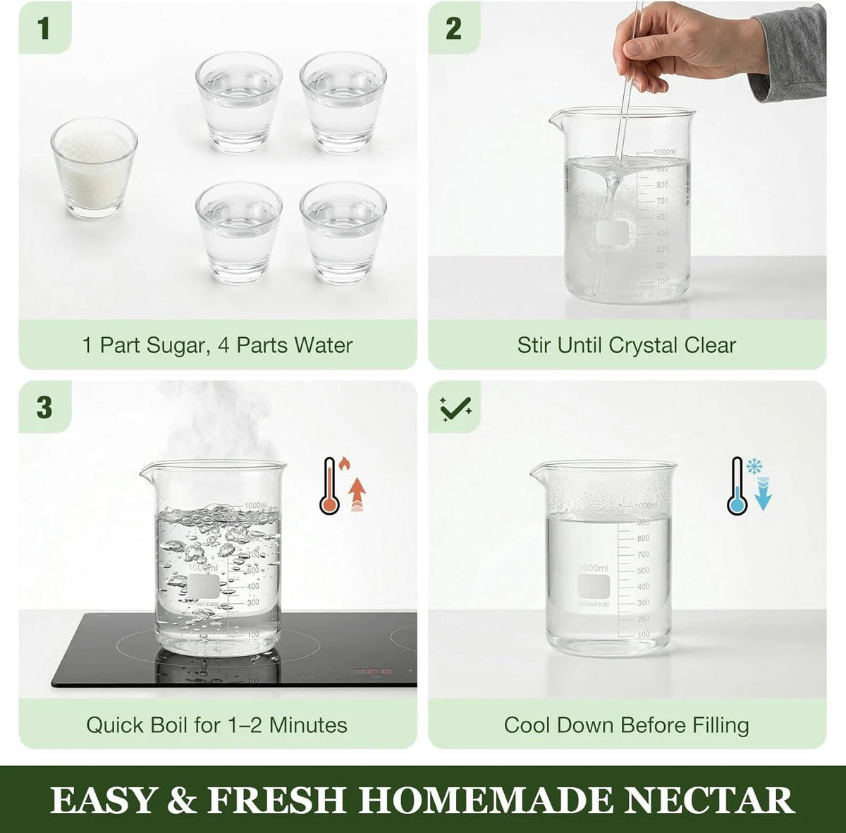 Hummingbird Feeder Six-Flower Ports Glass Ant Moat