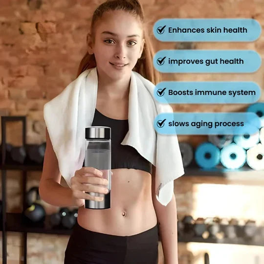 Hydrogen Water Bottle USB Rechargeable Electrolysis Travel-Friendly