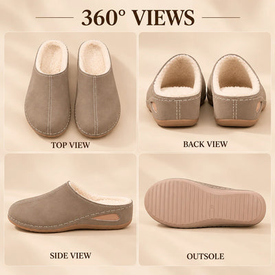 Indoor Slippers Plush Lined Cushioned Arch Support