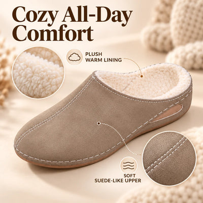Indoor Slippers Plush Lined Cushioned Arch Support