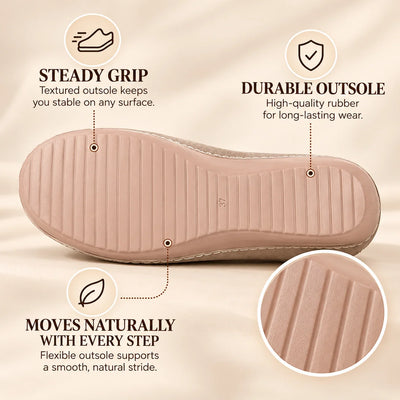 Indoor Slippers Plush Lined Cushioned Arch Support