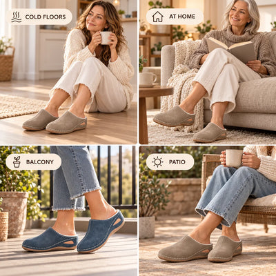 Indoor Slippers Plush Lined Cushioned Arch Support