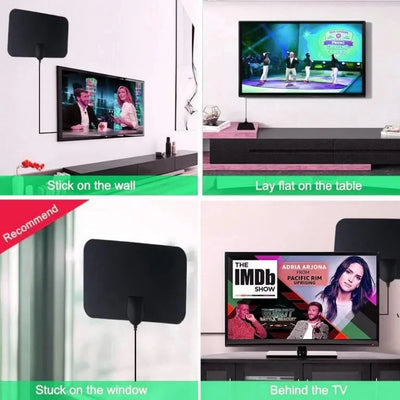 Indoor TV Antenna Ultra-Thin Adhesive 49.7 Mile Range