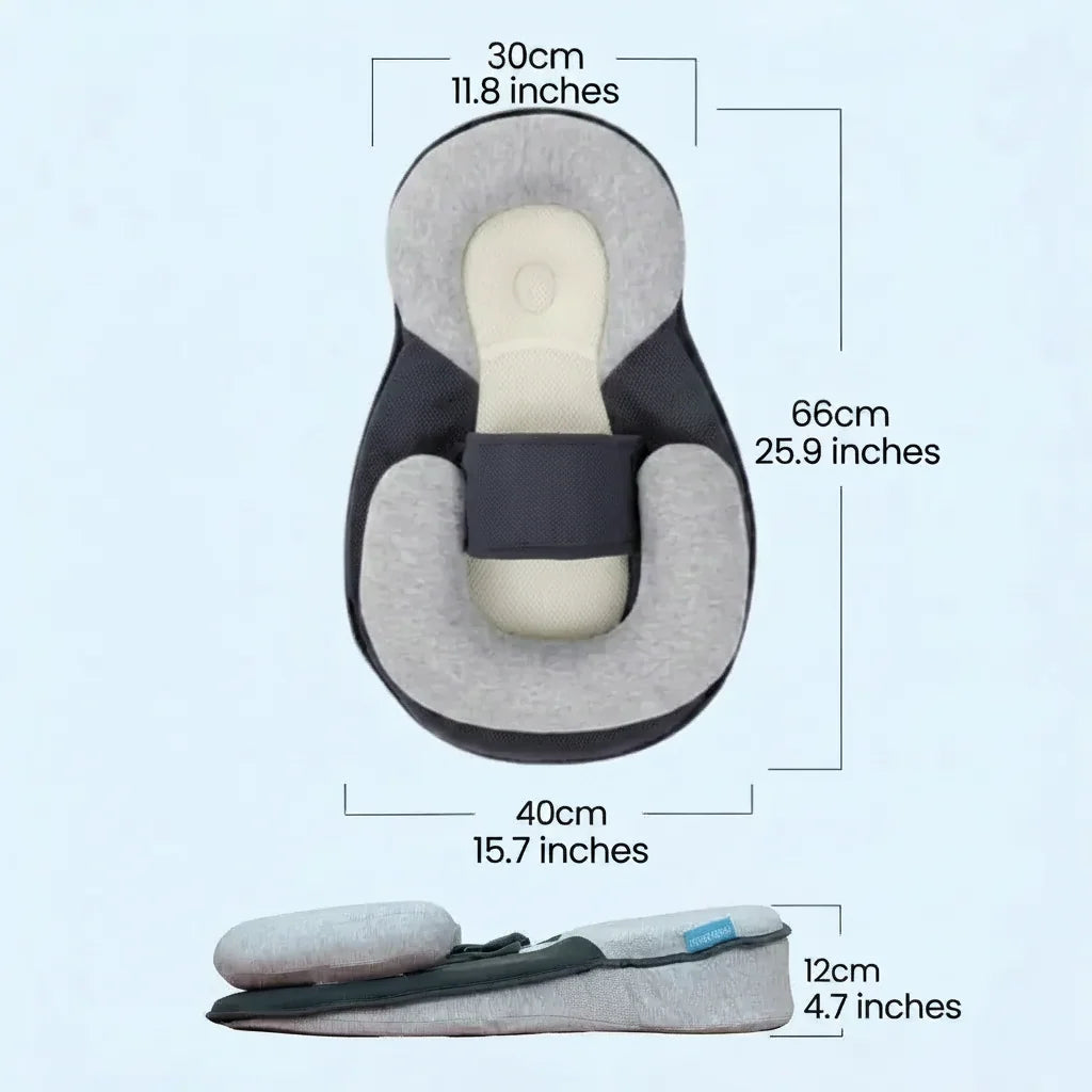 Infant Sleep Bed 10° Incline Wrap Belt & Anti-Roll