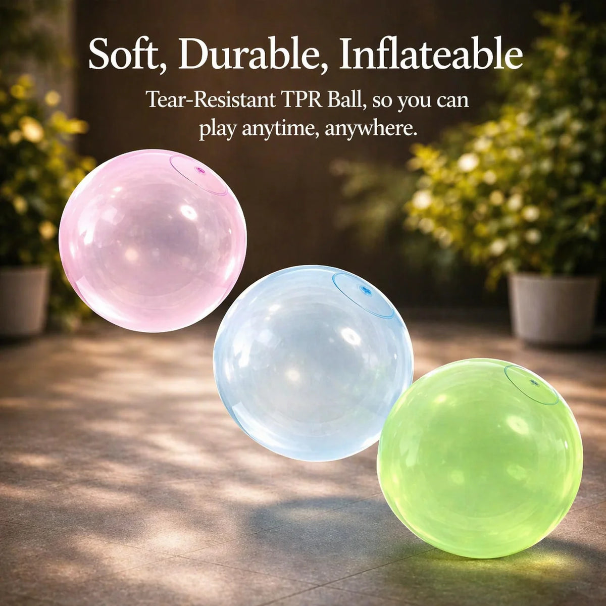 Inflatable Play Ball Tear-Resistant Self-Sealing Valve