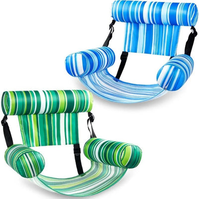 Inflatable Pool Lounger Three-Chamber Cooling Mesh Seat
