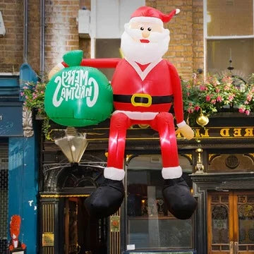 Inflatable Santa Climbing Design Built-In LED 8 Ft