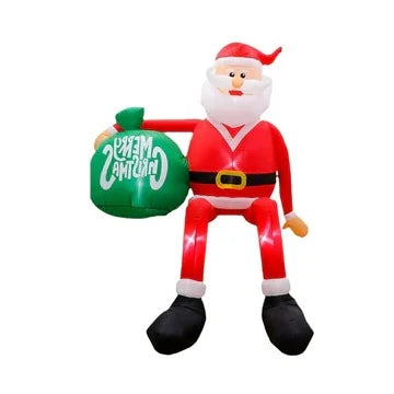 Inflatable Santa Climbing Design Built-In LED 8 Ft