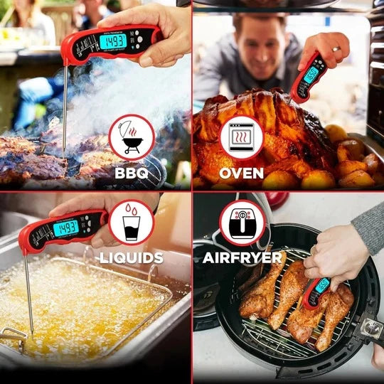 Instant Read Food Thermometer Backlit Digital Water-Resistant