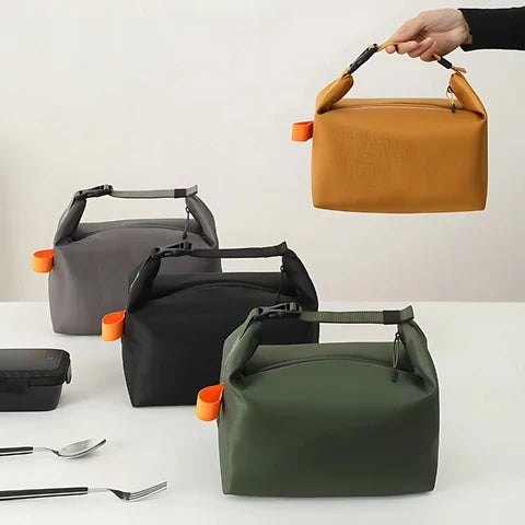 Insulated Lunch Bag Foldable Space-Saving Soft Handle
