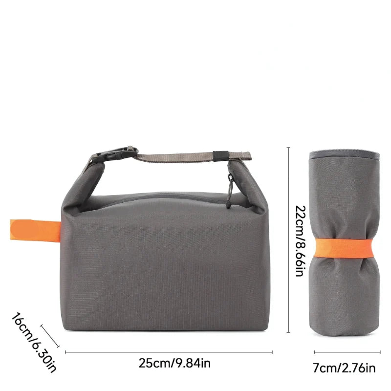 Insulated Lunch Bag Foldable Space-Saving Soft Handle