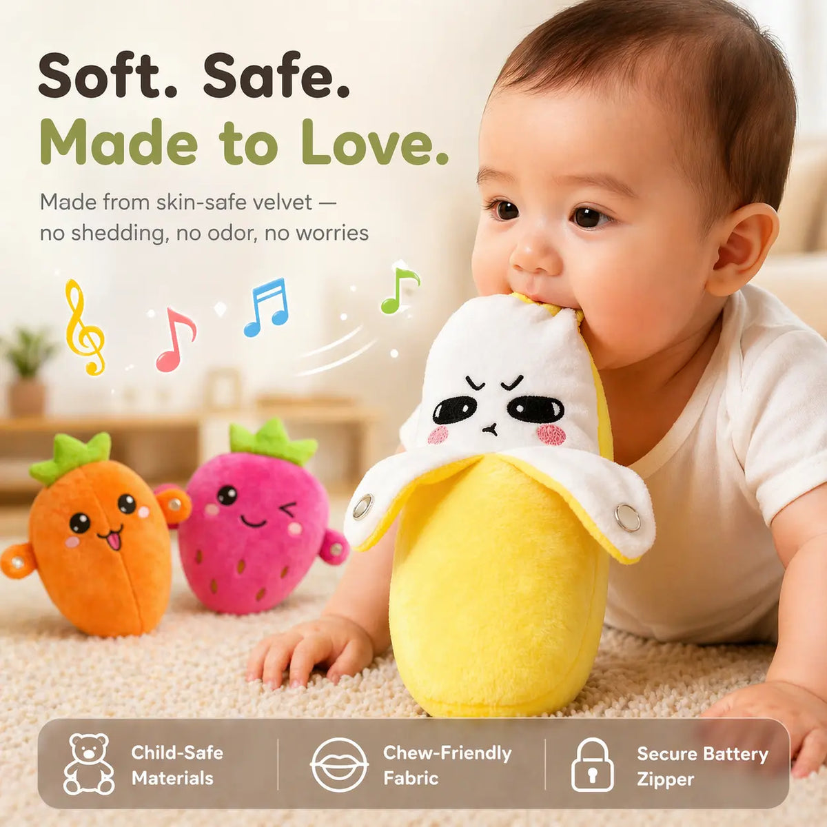 Interactive Plush Toy Battery Powered Multiple Play Modes