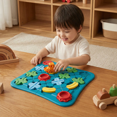 Interlocking Block Puzzle Street Layout & Movable Vehicle