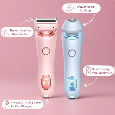 Intimate Shaver Three Interchangeable Heads Cordless & Rechargeable Waterproof