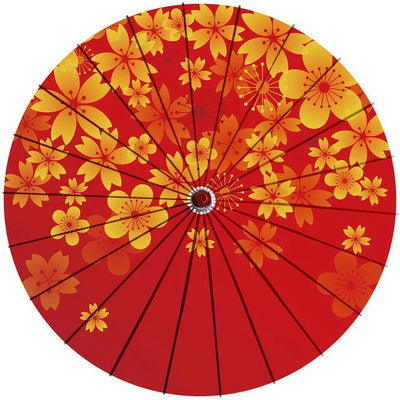 Japanese Parasol Cotton Paper & Bamboo 33.1-Inch Canopy