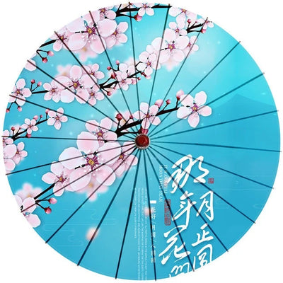 Japanese Parasol Cotton Paper & Bamboo 33.1-Inch Canopy