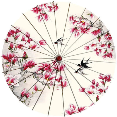 Japanese Parasol Cotton Paper & Bamboo 33.1-Inch Canopy
