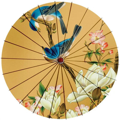 Japanese Parasol Cotton Paper & Bamboo 33.1-Inch Canopy