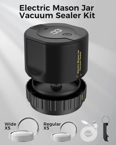 Jar Vacuum Sealer One-Touch Cordless Rechargeable