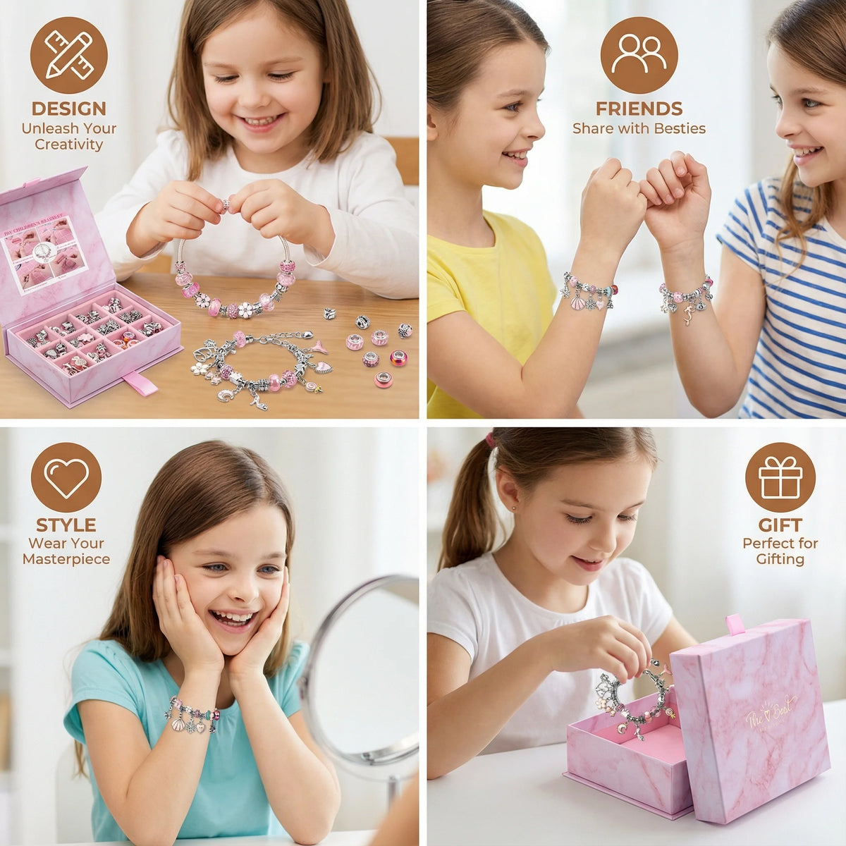Jewelry Making Kit Beads Strings & Metal Clasps
