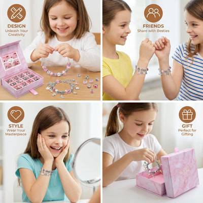 Jewelry Making Kit Beads Strings & Metal Clasps