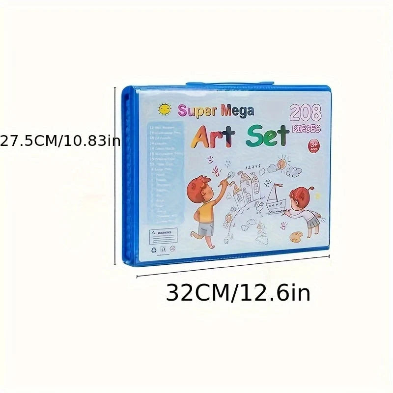 Kids Art Set 208-Piece Fold-Out Painting Board