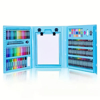 Kids Art Set 208-Piece Fold-Out Painting Board