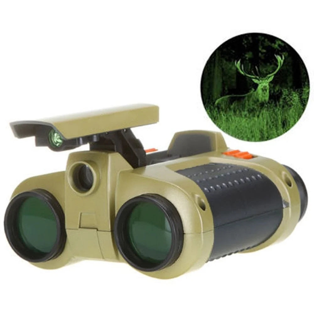 Kids Binoculars Night Vision Popup Light 4x Magnification