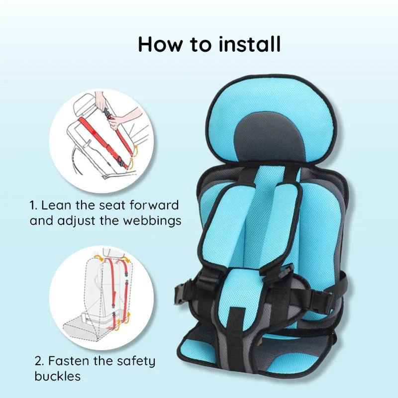 Kids Car Seat Cushion Breathable Mesh Non-Slip Base