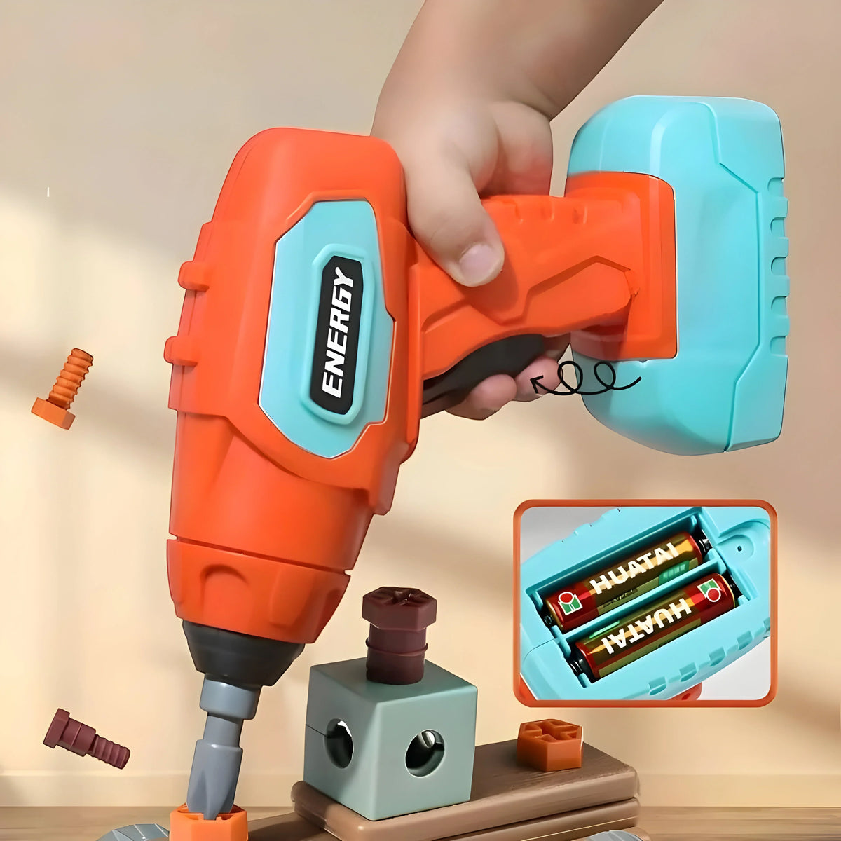Kids Construction Set Over 100 Pieces Tools & Toolbox