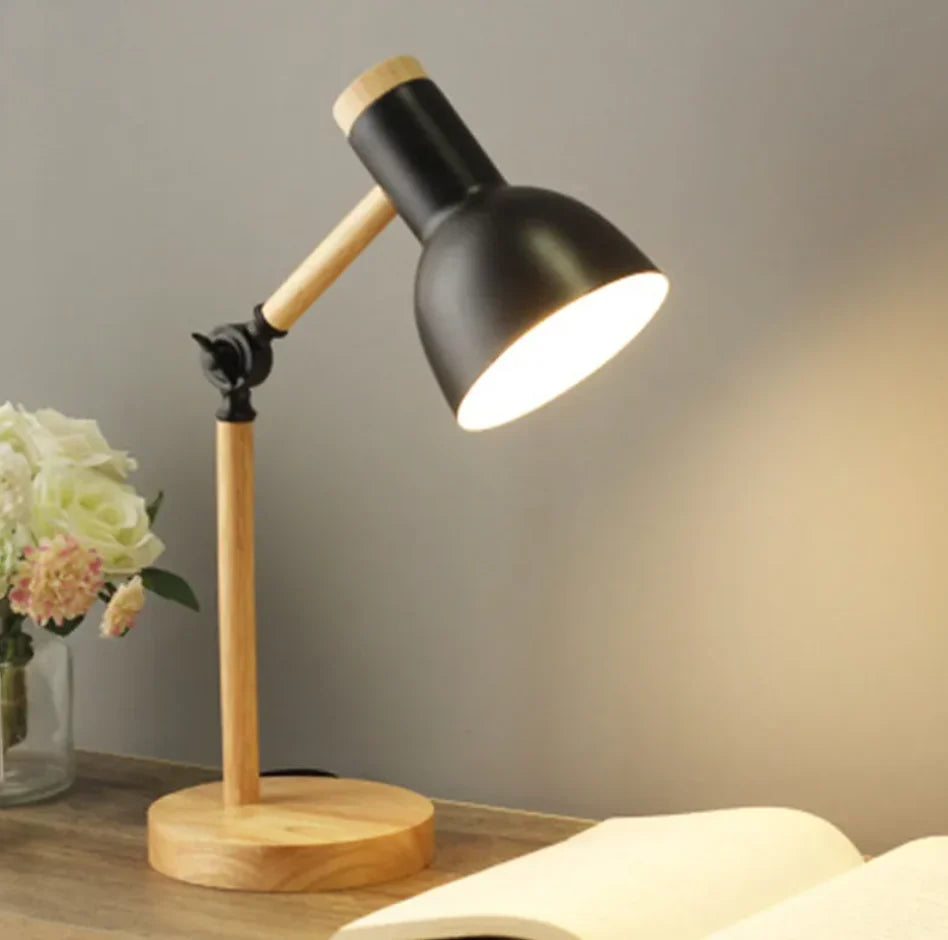 Kids Desk Lamp Adjustable & Foldable Warm LED Wooden Base