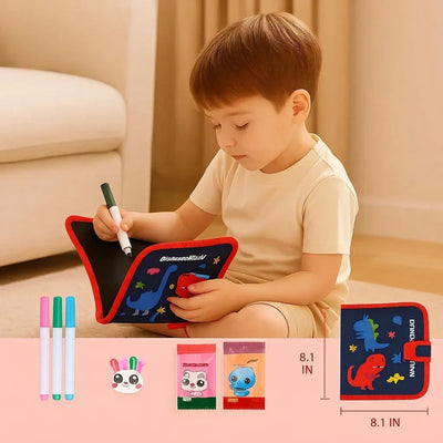 Kids Drawing Book Wipe-Clean Reusable Travel Size