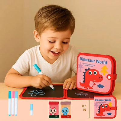 Kids Drawing Book Wipe-Clean Reusable Travel Size